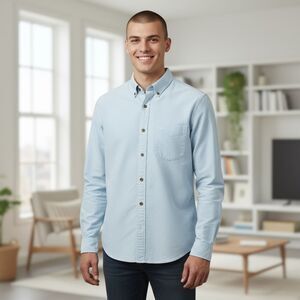 J CREW Light Blue Men's Shirt garment dye men’s small blue button down